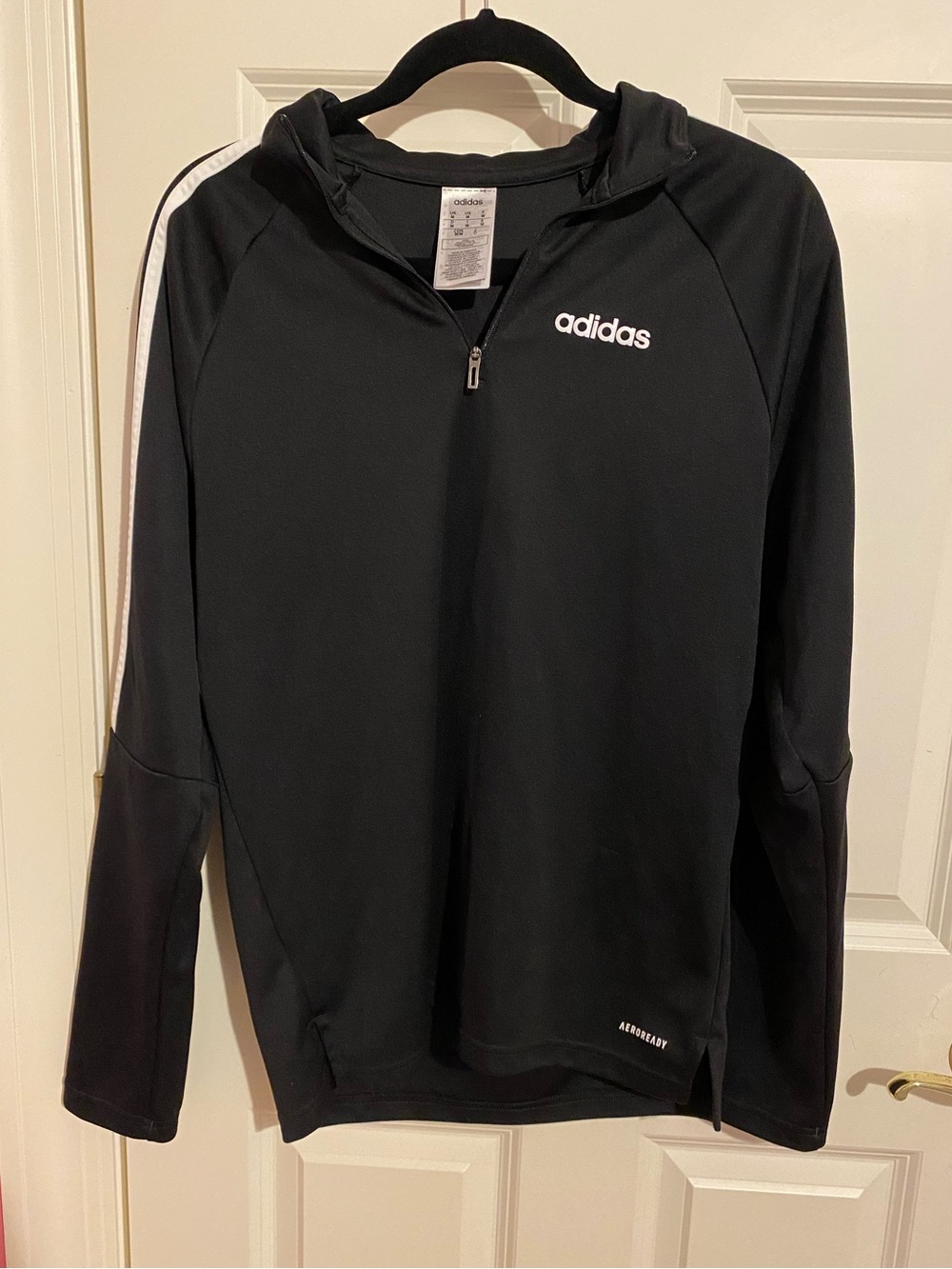 Adidas black quarter zip sweatshirt, mens size medium